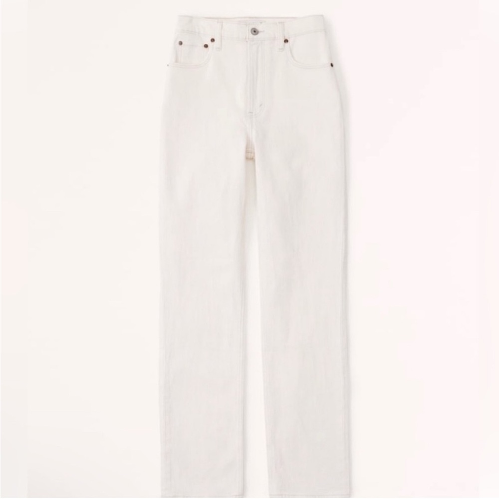 Abercrombie & Fitch White 90s Straight Ultra High Rise Women's Jeans